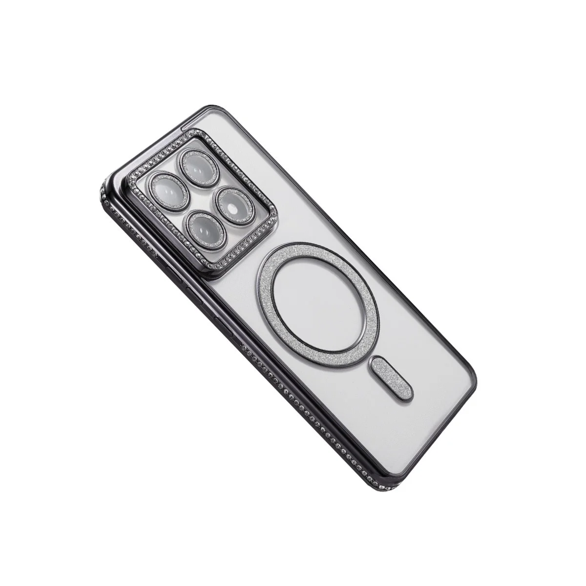Mi 14T Pro Joke Simli Magneticsafe Kılıf - Siyah (Parlak Elmas Tasarım)