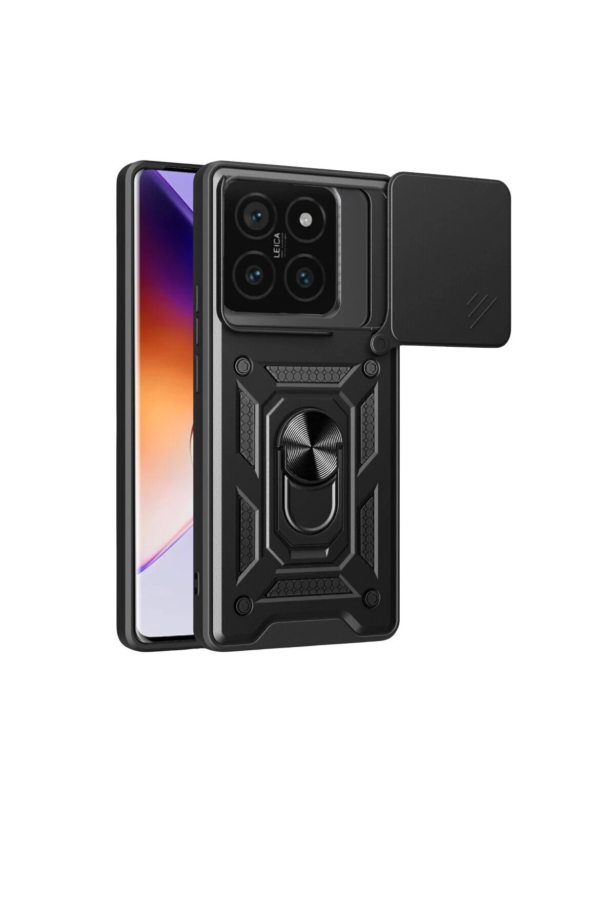Mi 14t Pro Kılıf Pars Lens Yüzüklü - Siyah