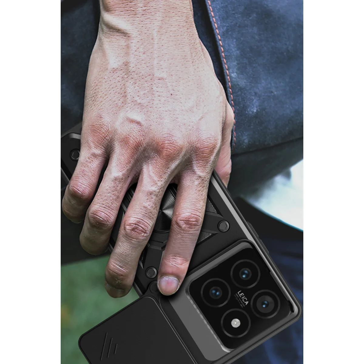 Mi 14T Pro Kılıf - Yeşil Pars Lens Yüzüklü Silikon Kamera Koruyucu