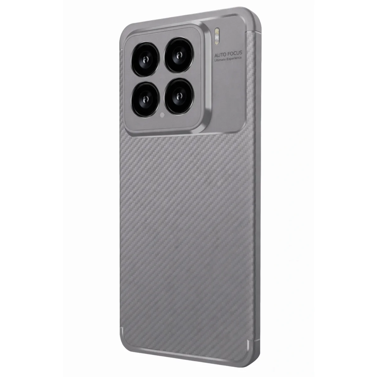 Mi 15 Kılıf Auto Focus Karbon Kapak - Gri ve Pürüzsüz Dokulu Koruma