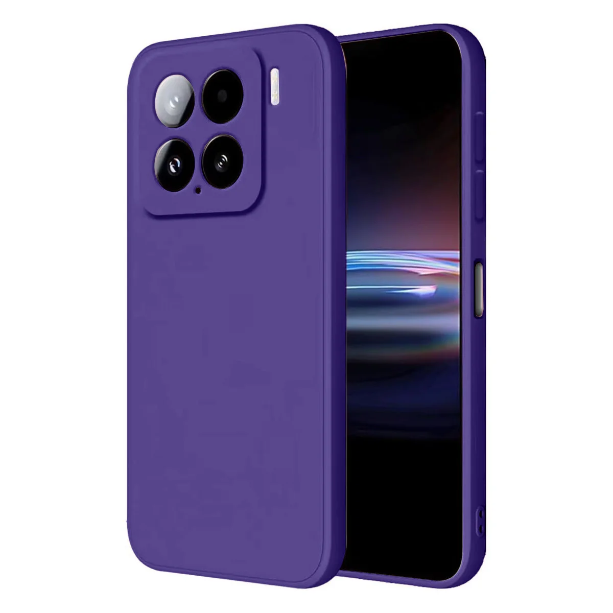 Mi 15 Nano İçi Kadife Silikon Kılıf - Mor - Mükemmel Koruma ve Şıklık