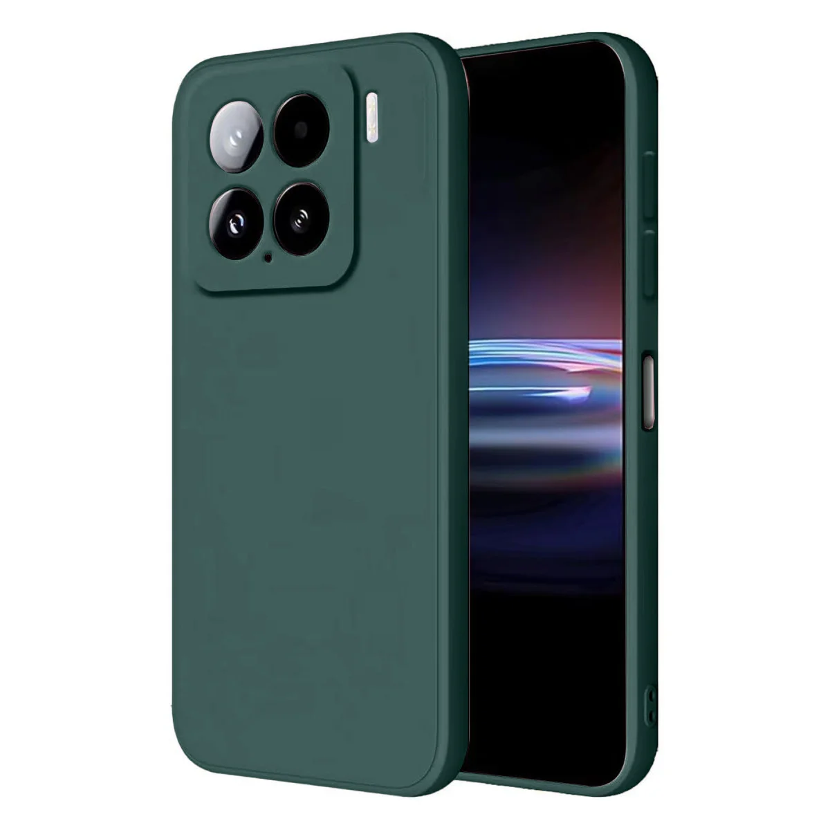 Mi 15 Pro Kılıf Nano İçi Kadife Silikon - Koyu Yeşil