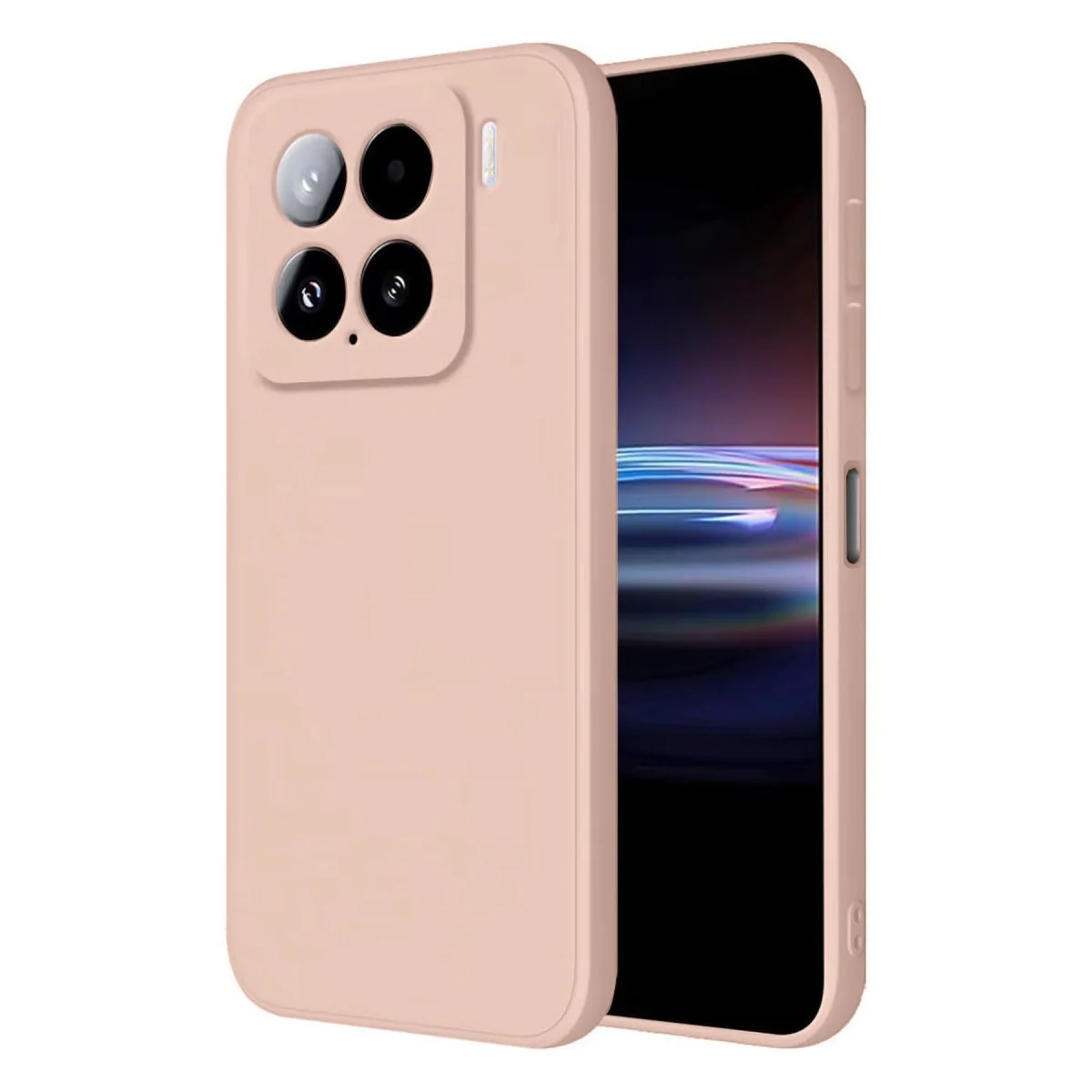 Mi 15 Pro Nano İçi Kadife Silikon Kılıf - Pudra