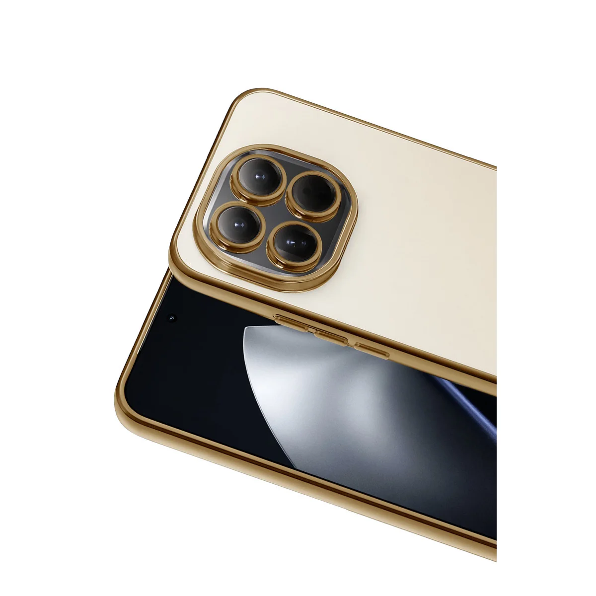 Mi 15 Razer Lensli Silikon Kılıf - Gold (Güçlü Koruma & Şık Tasarım)