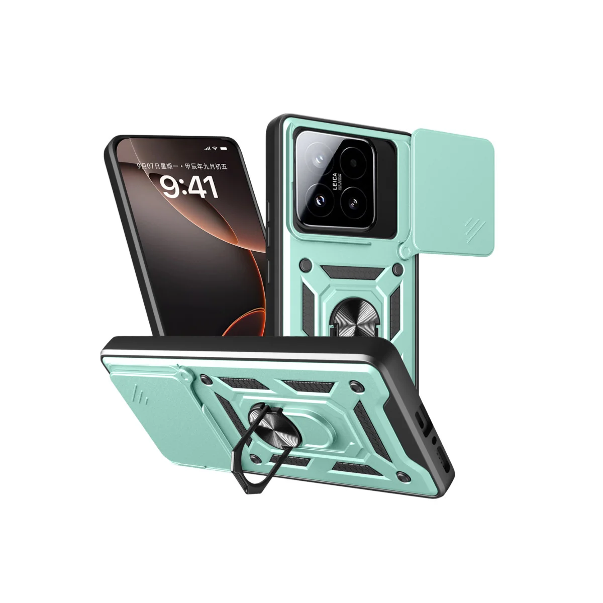 Mi 15T Pars Lens Kılıf Yeşil - Premium Silikon Koruması ve Lens Kapağı