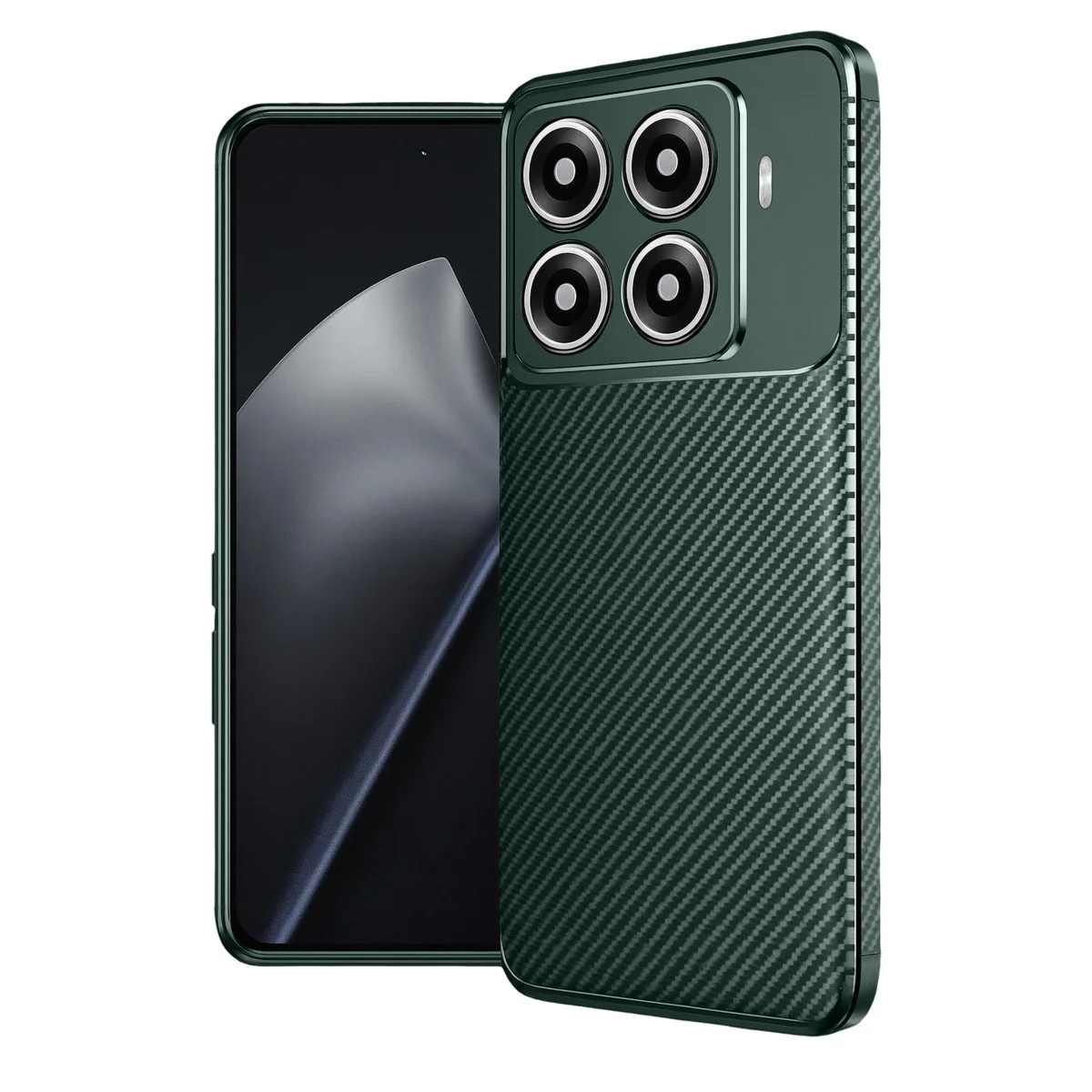 Mi 15T Pro Auto Focus Karbon Fiber Kılıf - Koyu Yeşil, Çizilmelere Karşı Güçlü Koruma ve Parmak İzi Önleyici