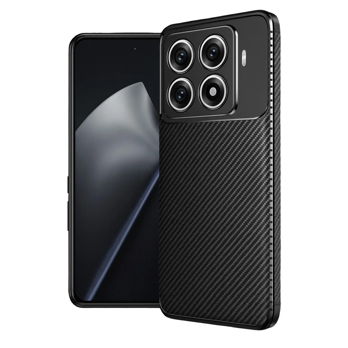 Mi 15T Pro Auto Focus Karbon Kapak - Siyah Kılıf ve Kalkan