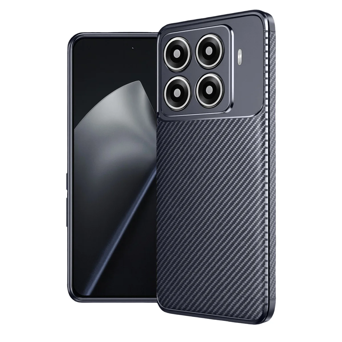 Mi 15T Pro Auto Focus Karbon Kapak - Lacivert, Ekstra Koruma ve Stil