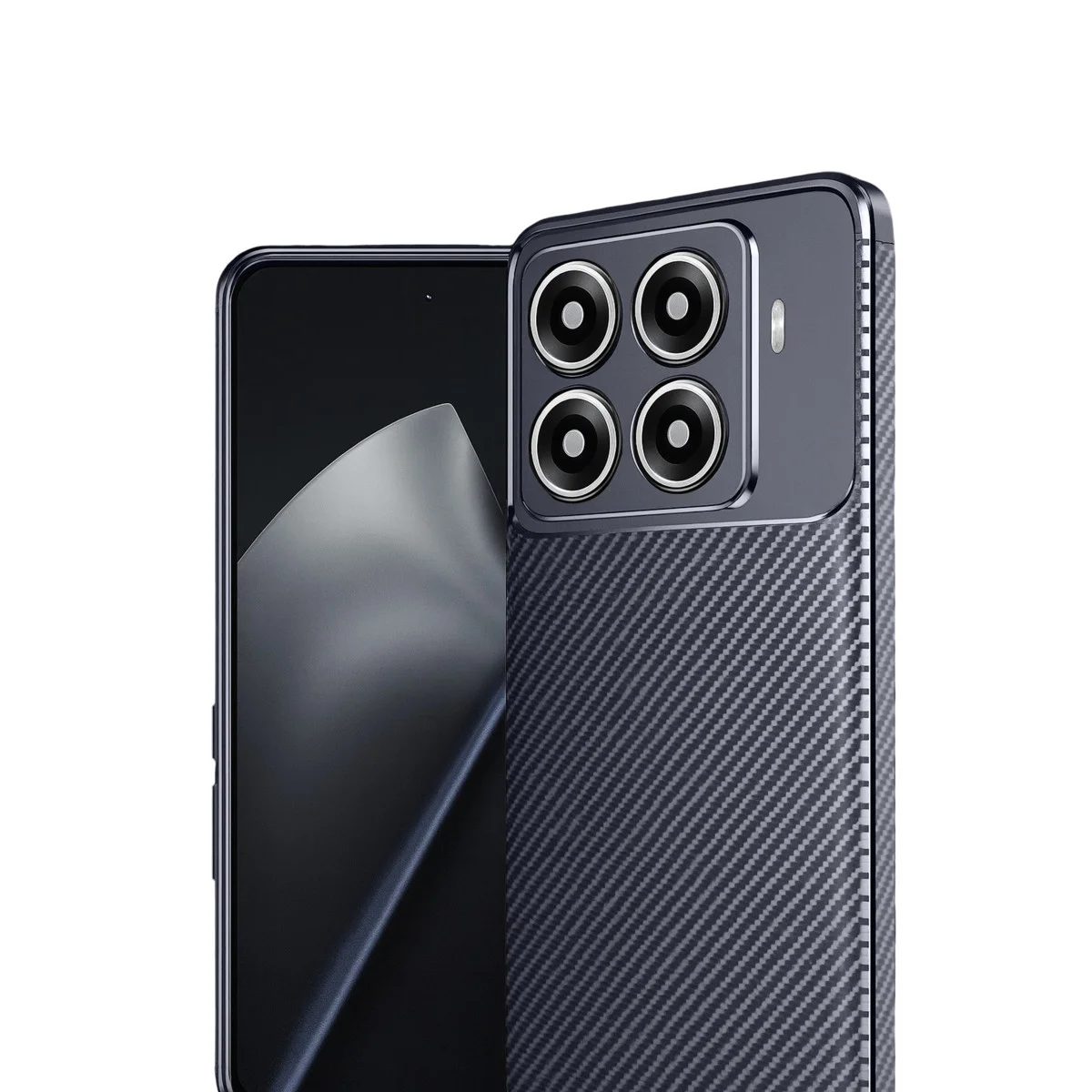 Mi 15T Pro Auto Focus Karbon Kapak - Lacivert, Ekstra Koruma ve Stil