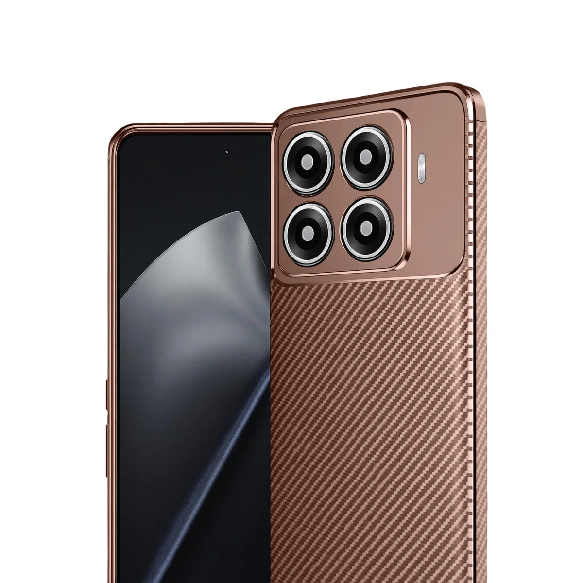 Mi 15T Pro Auto Focus Karbon Kapak - Kahverengi