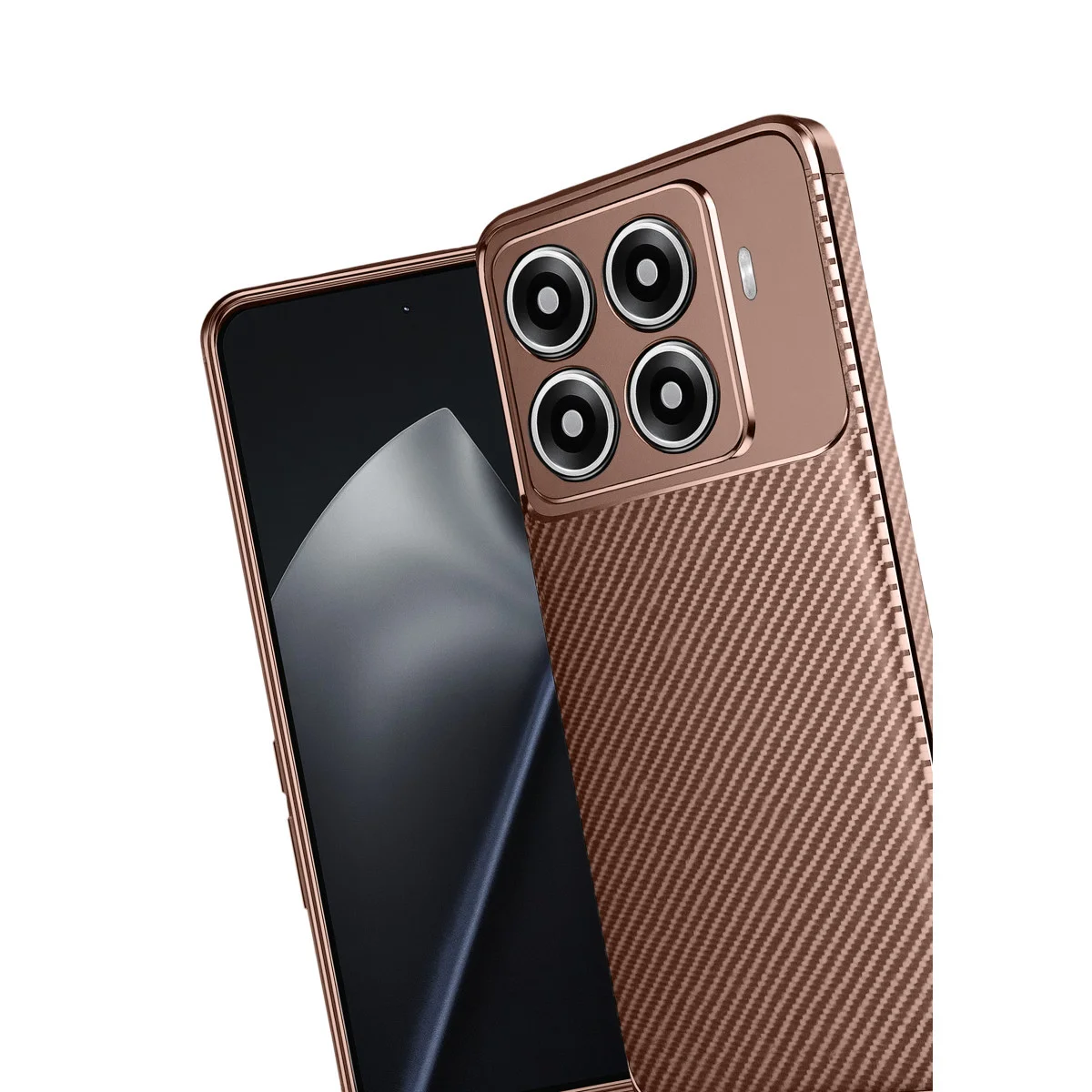 Mi 15T Pro Auto Focus Karbon Kapak - Kahverengi