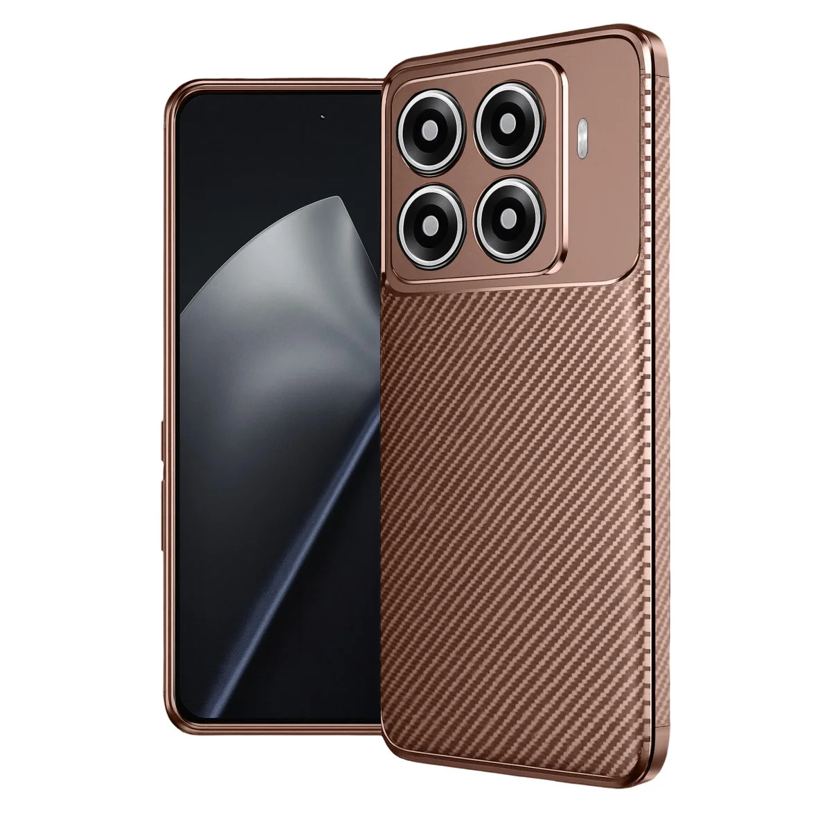 Mi 15T Pro Auto Focus Karbon Kapak - Kahverengi