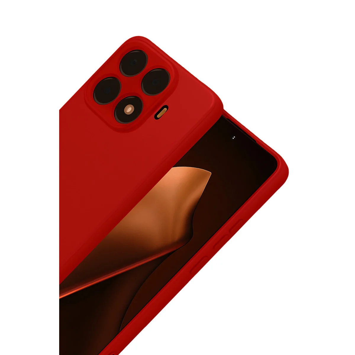Mi 15T Pro Nano İçi Kadife Silikon Kılıf - Kırmızı ve Şık Koruma
