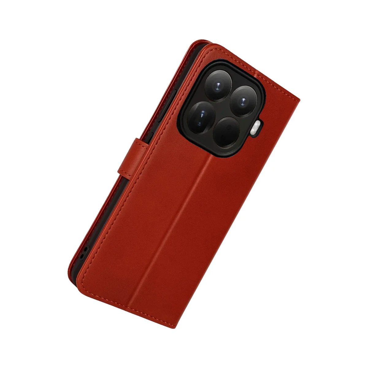 Mi 15T Pro Trend S Plus Kılıf - Kırmızı Çift Katlı Standlı Kılıf ve Cüzdan