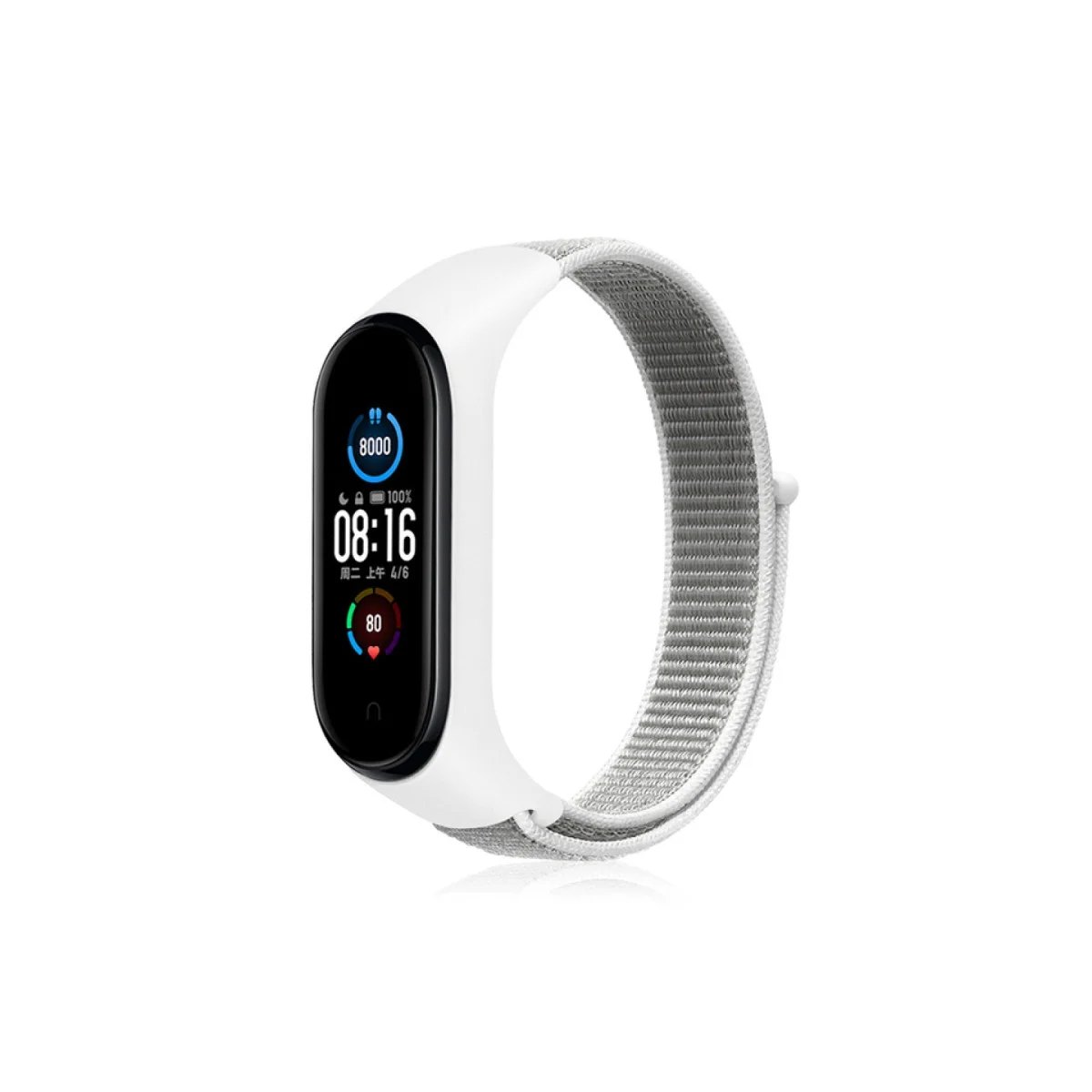 Mi Band 4 Hasırlı Cırtcırtlı Kordon Beyaz - Kordonsuz Rahatlık ve Nefes Alan Tasarım