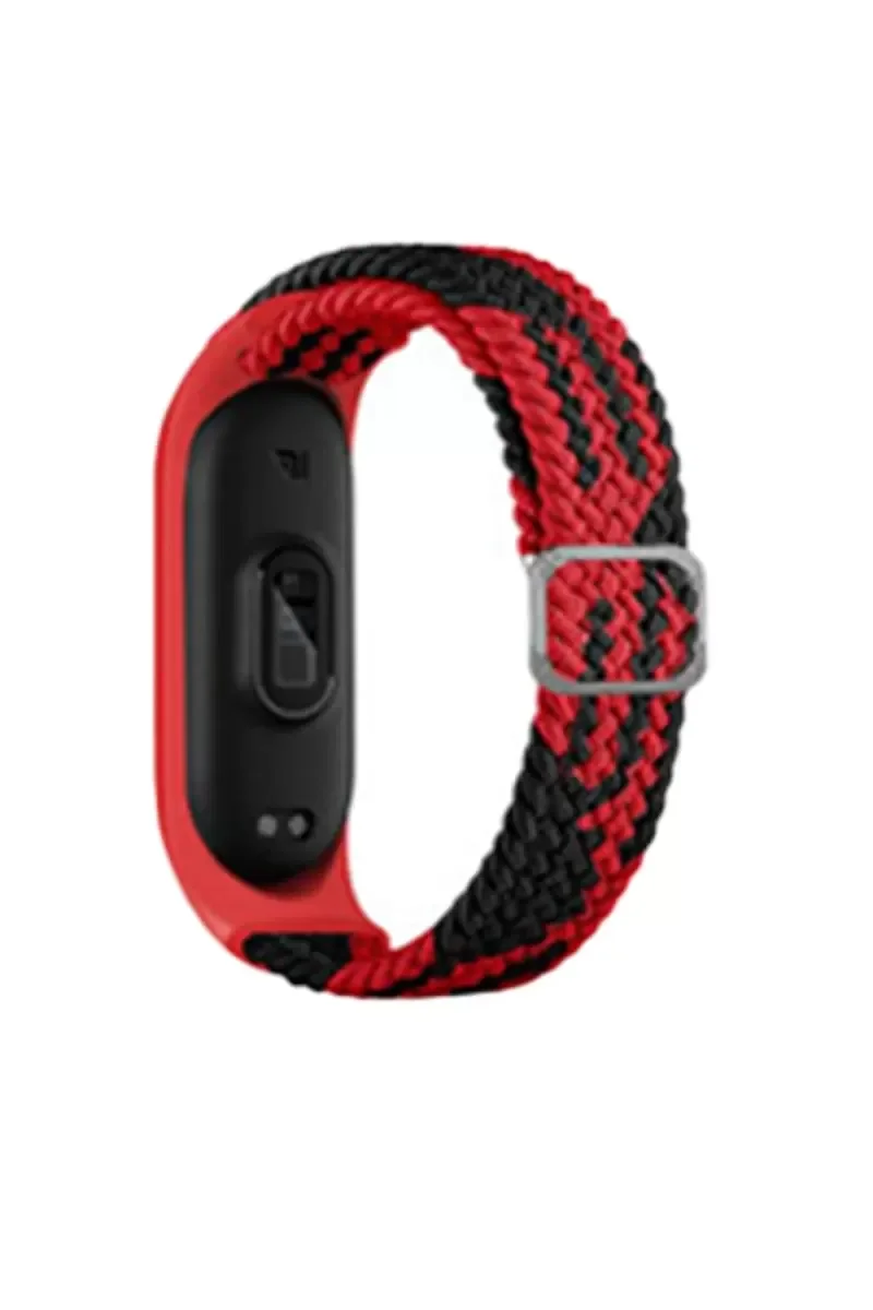 Mi Band 4 ile Uyumlu Star Kordon - Kırmızı-Siyah Örgü Bileklik Fiyatı, Yorumları ve Özellikleri