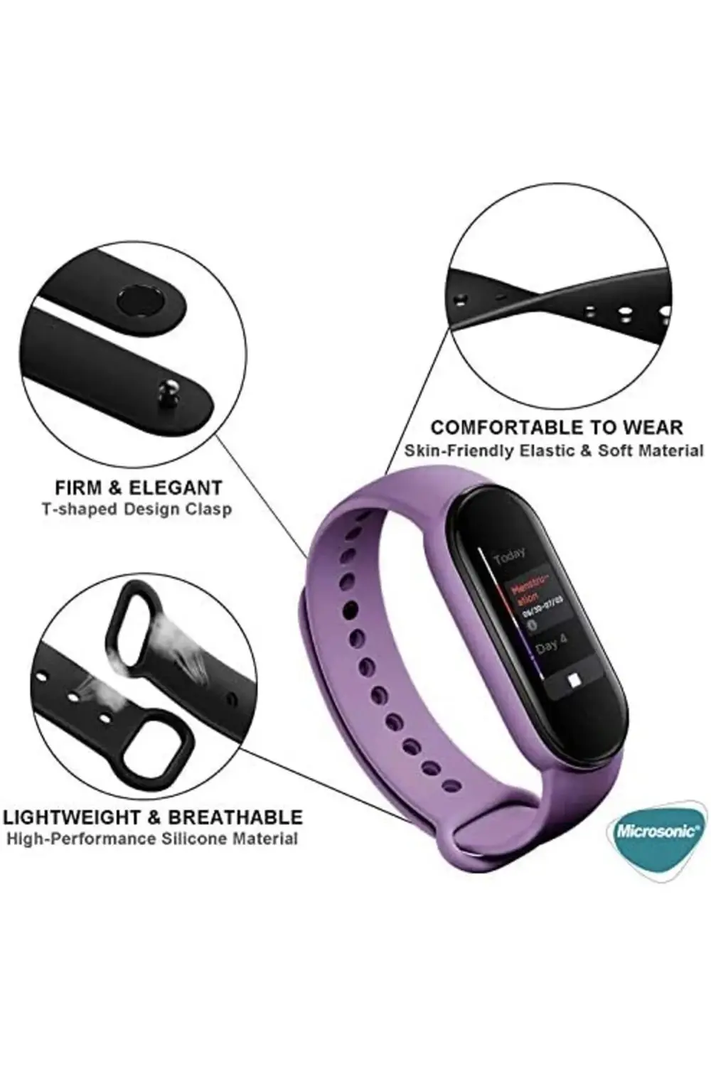 Mi Band 6 için Silikon Kordon Siyah 395519