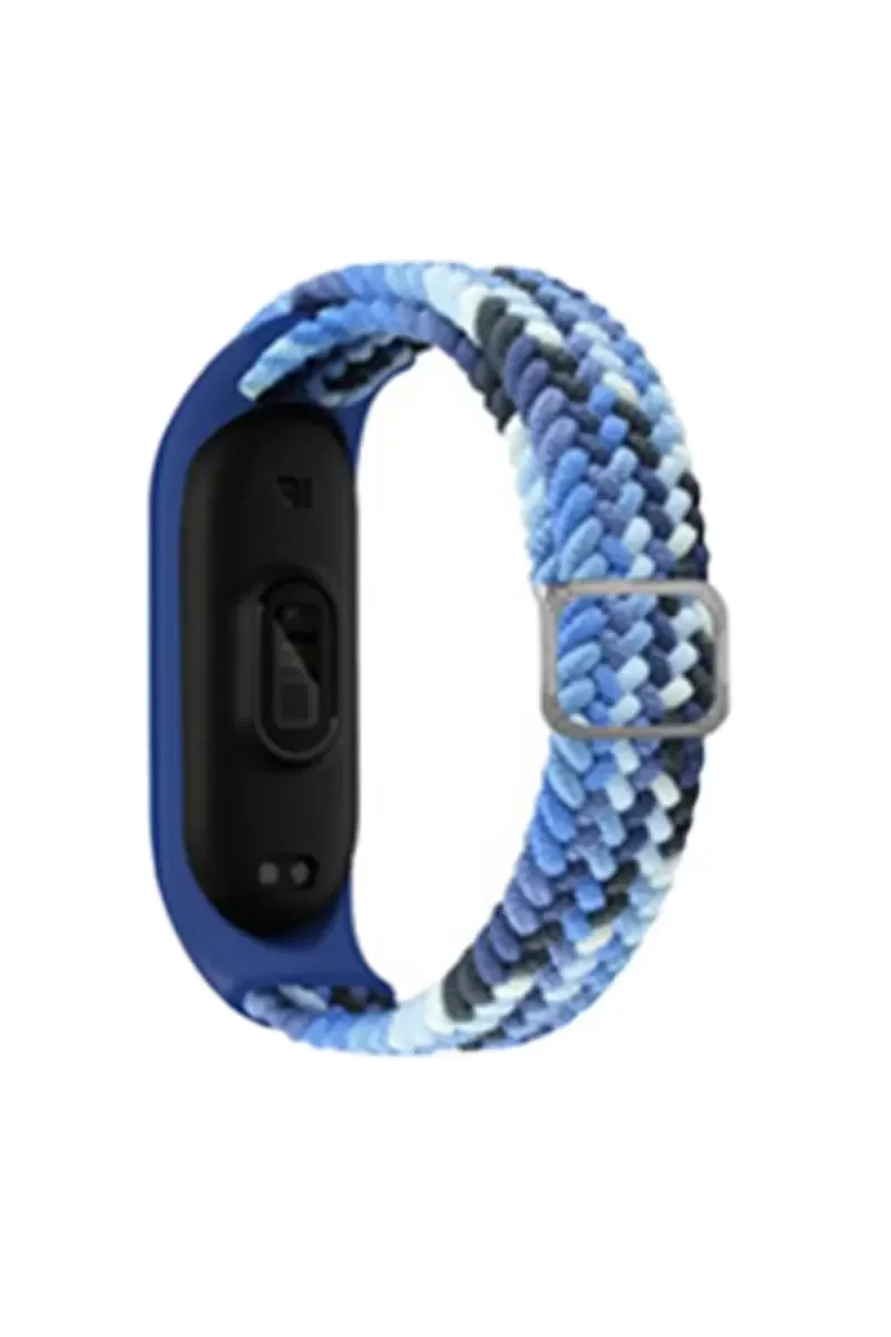 Mi Band 6 ile Uyumlu Star Kordon - Lacivert Mavi Örgü Kayış