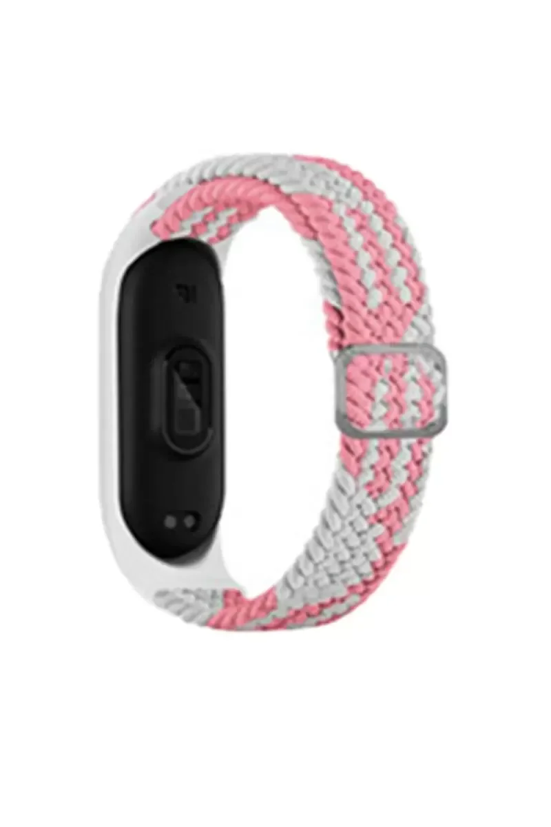 Mi Band 6 ile Uyumlu Star Kordon - Pembe-Beyaz