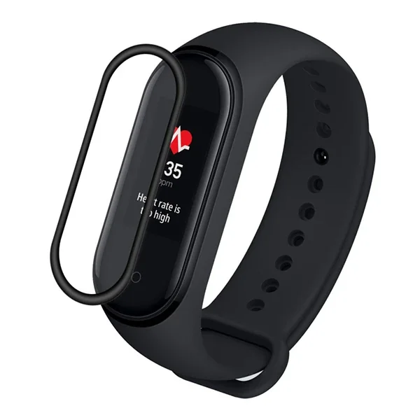 Mi Band 6/Mi Band 5 3D Tam Kaplama Ekran Koruyucu Cam - Kavisli Anti-Patlama