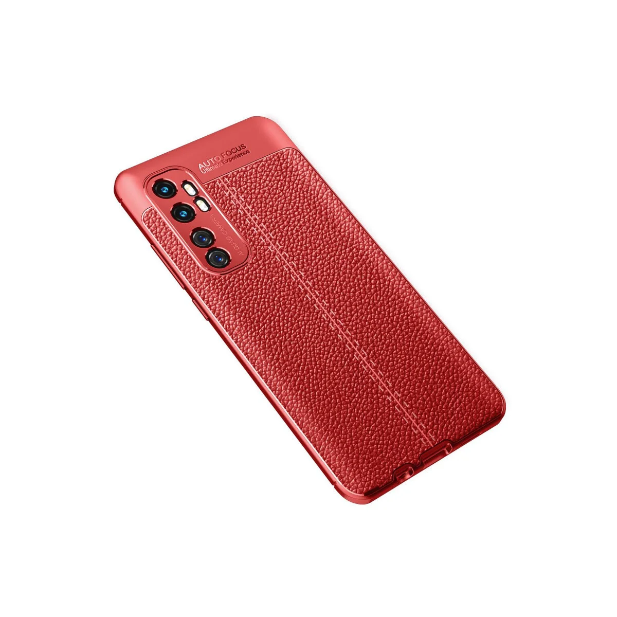 Mi Note 10 Lite Auto Focus Deri Kılıf - Kırmızı