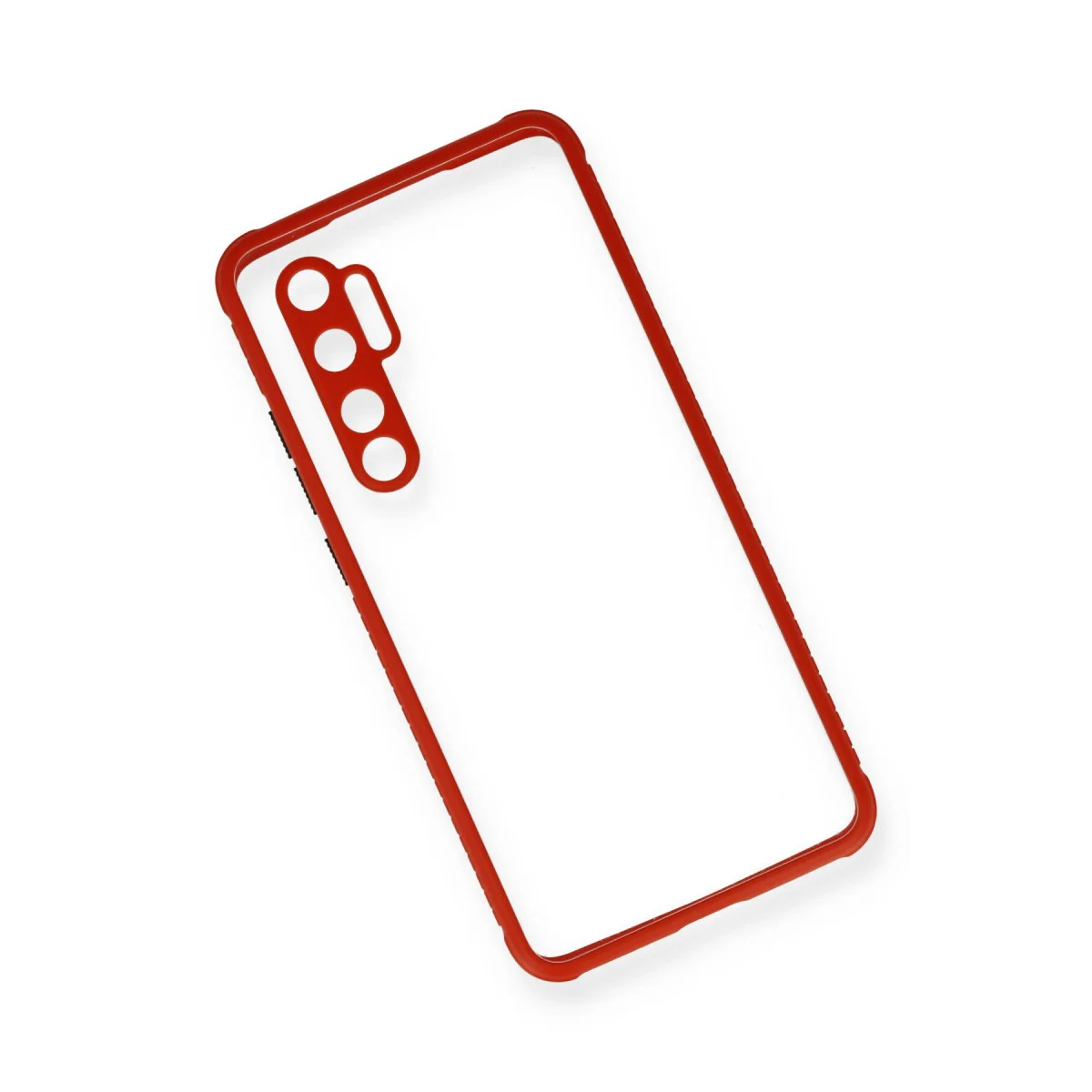 Mi Note 10 Lite Miami Şeffaf Silikon Kılıf - Kırmızı