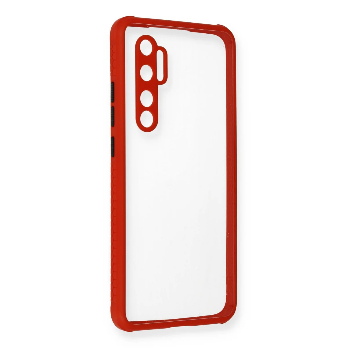 Mi Note 10 Lite Miami Şeffaf Silikon Kılıf - Kırmızı