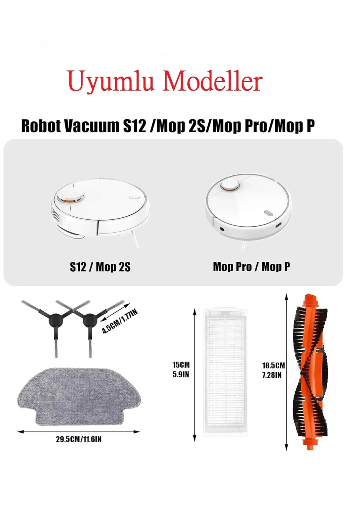 Mi Robot Vacuum MopP STYJ02YM Uyumlu 2 Adet Paspas