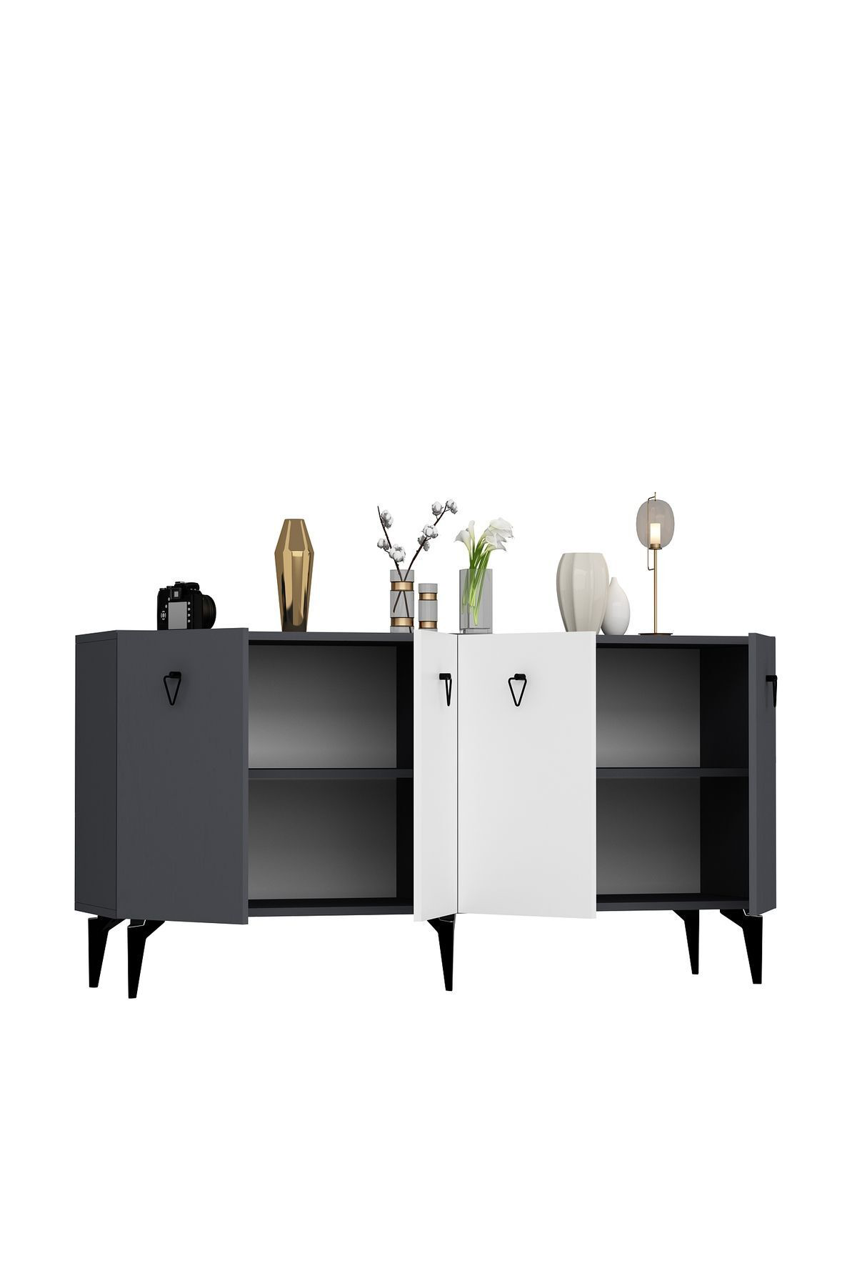 Cantek Dizayn Miam Konsol Antrasit-Beyaz