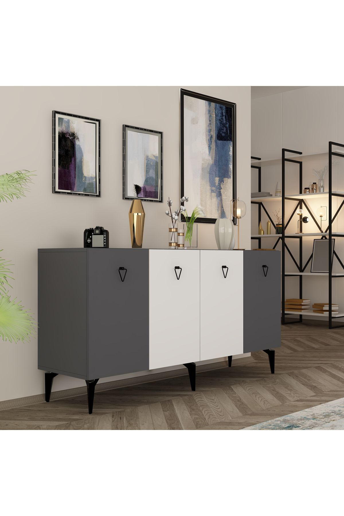 Cantek Dizayn Miam Konsol Antrasit-Beyaz