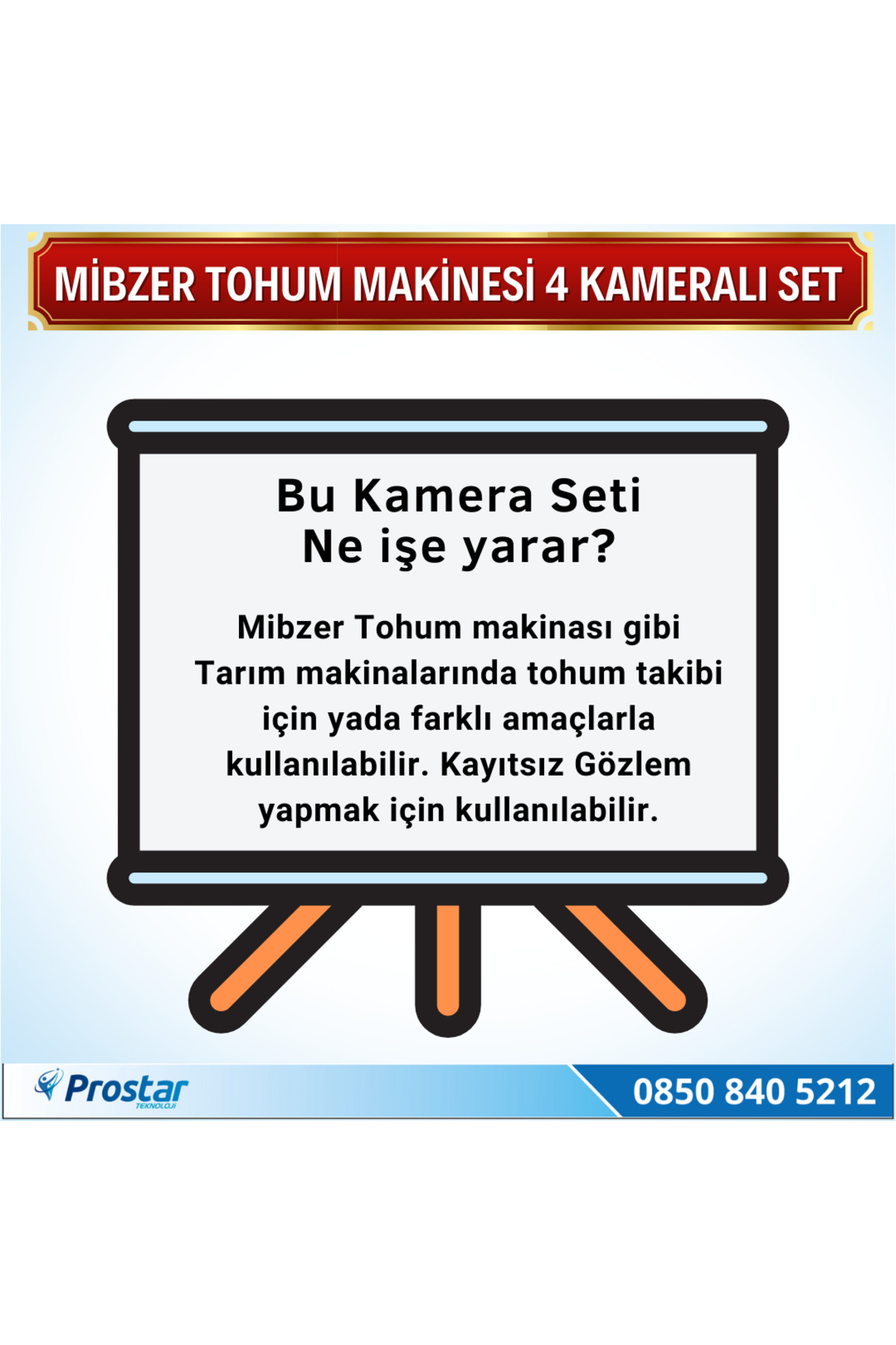 Navistar Mibzer Havalı Tohum Makinesi 4 Kameralı 7 İnç Monitörlü Araç Seti