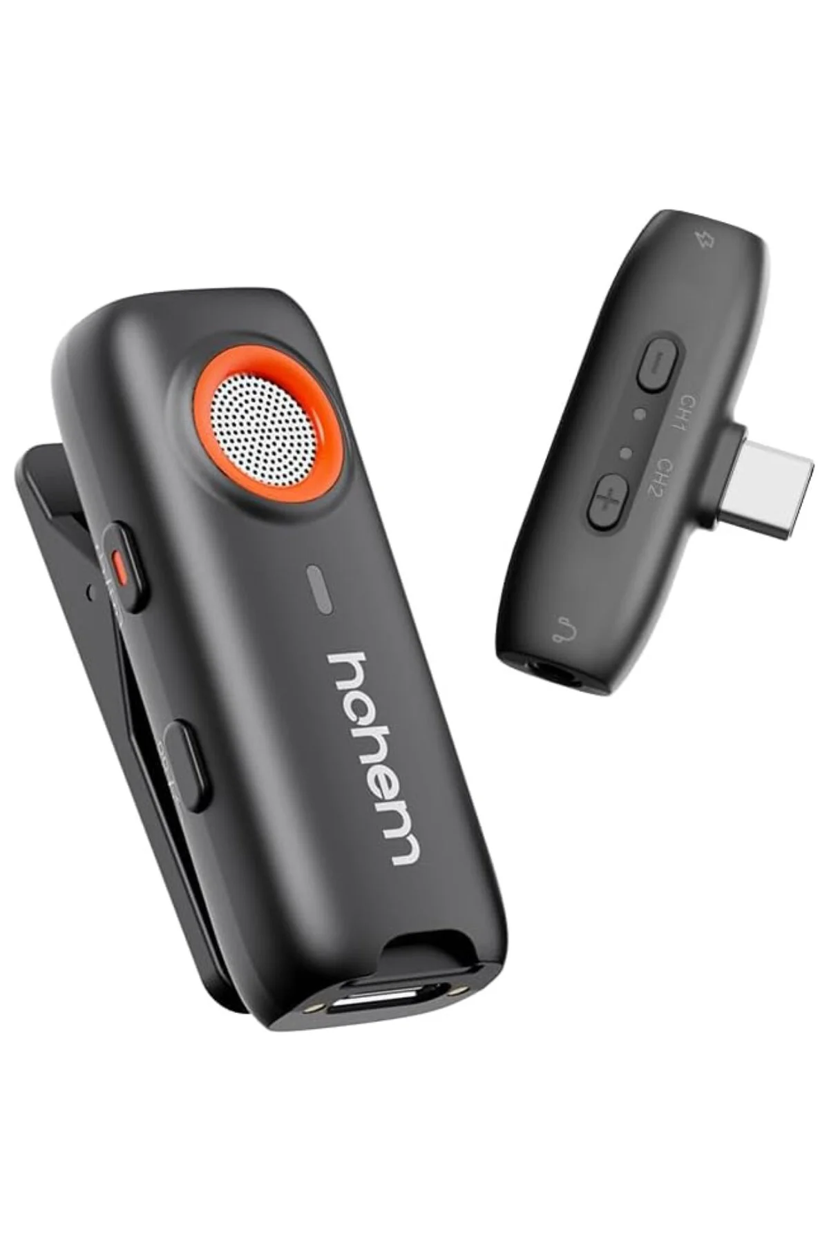 MIC-01 Kablosuz Lavalier Mikrofon, iOS/Andriod için (2 Verici + 1