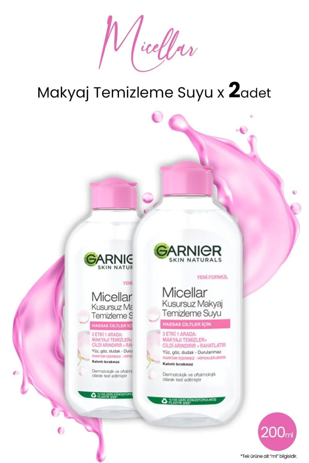 Micellar Kusursuz Makyaj Temizleme Suyu 200 ml x 2 Adet Micellar Kusursuz Makyaj Temizleme Suyu 200 ml x 2 Adet