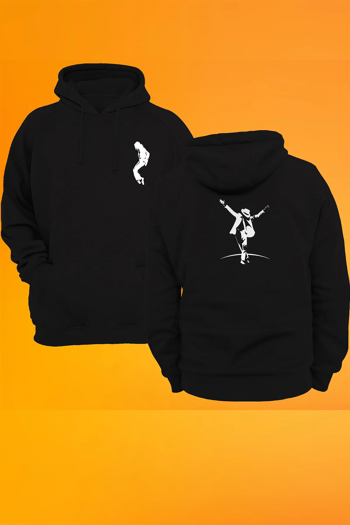 Michael Jackson Baskılı Fermuarsız Kapüşonlu Sweatshirt