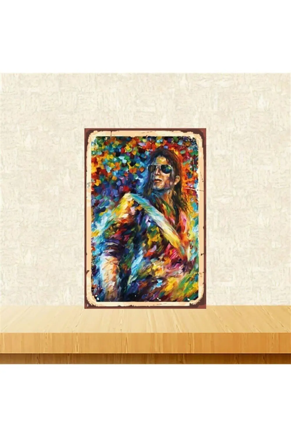 Micheal Jackson Yağlı Boya 20-30 Cm Retro Ahşap Tablo Tkfx5247