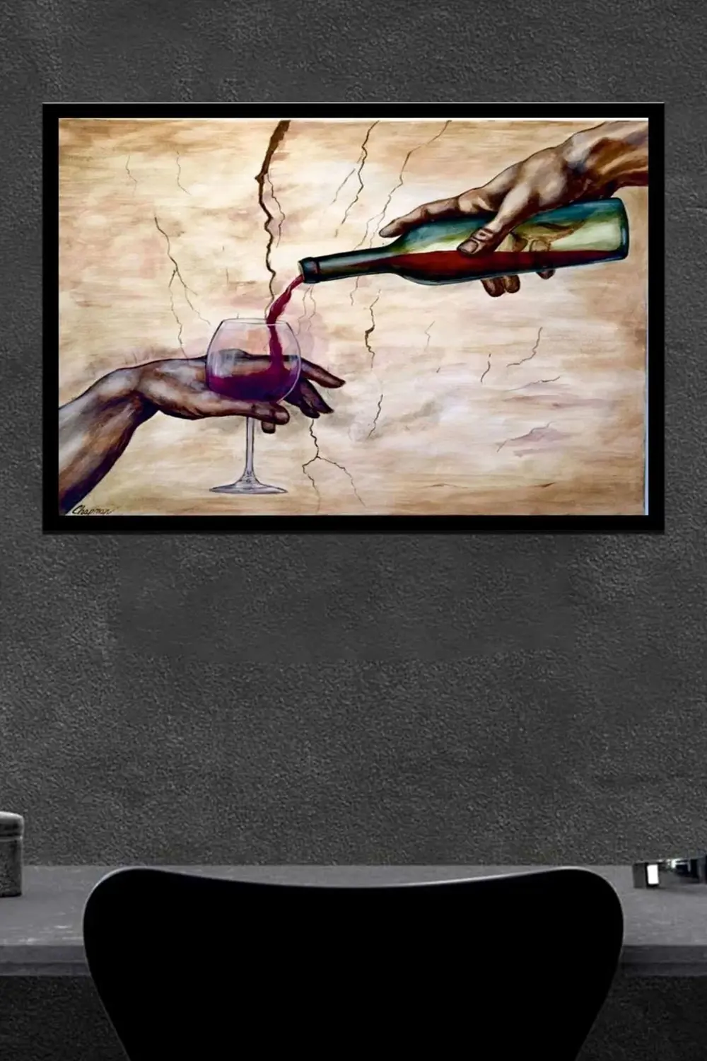 Michelangelo Kadeh Ahşap Poster (27x18)