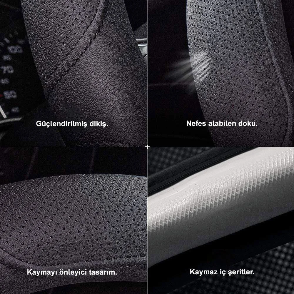 Michelin MC1003N Premium Suni Deri Direksiyon Kılıfı SİYAH Michelin MC1003N Premium Suni Deri Direksiyon Kılıfı SİYAH