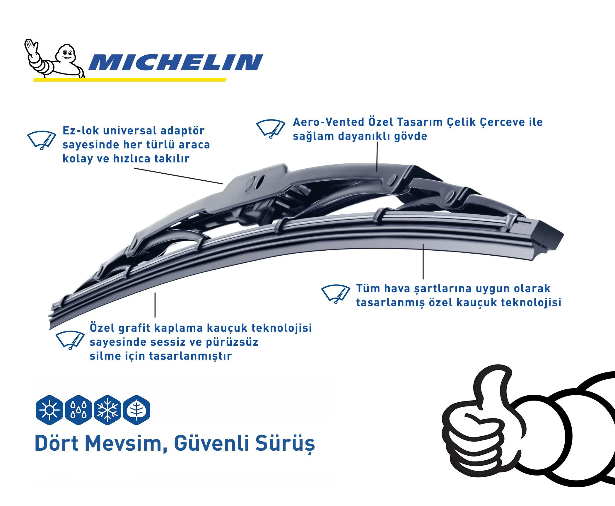 Michelin Rainforce™ MC13920 50CM 1 Adet Universal Telli Silecek
