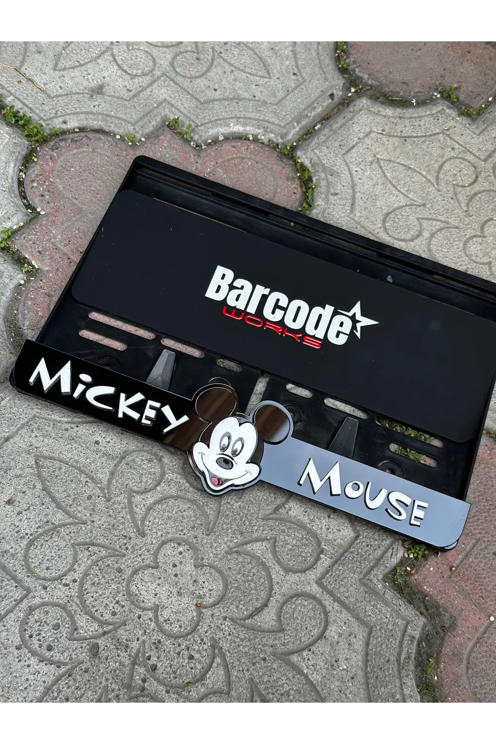 Mickey Mause Motorsiklet Plakalık Takmatik