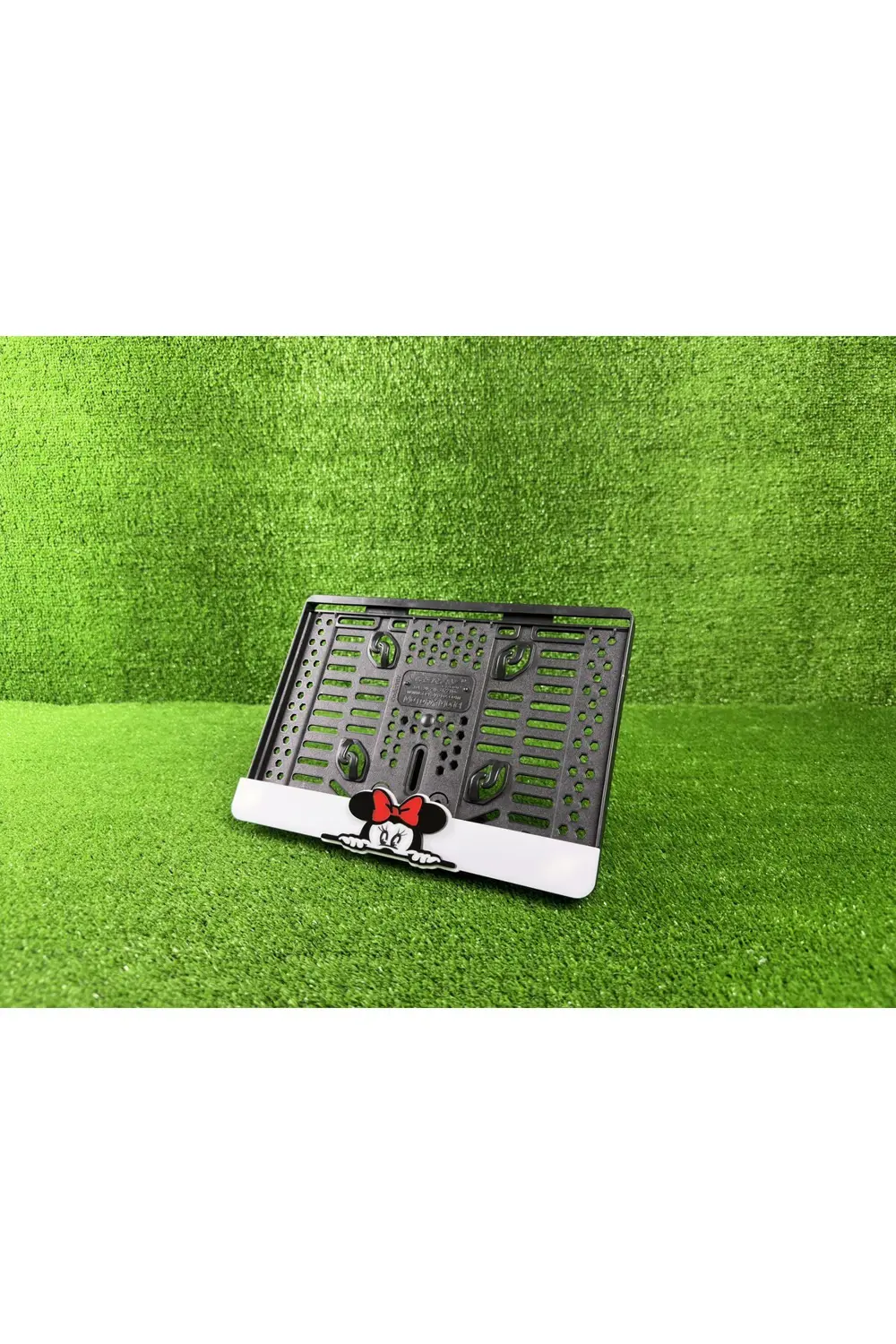 Mickey Mous Beyaz 3d Kabartmalı Pleksi Motor Plakalığı - 1
