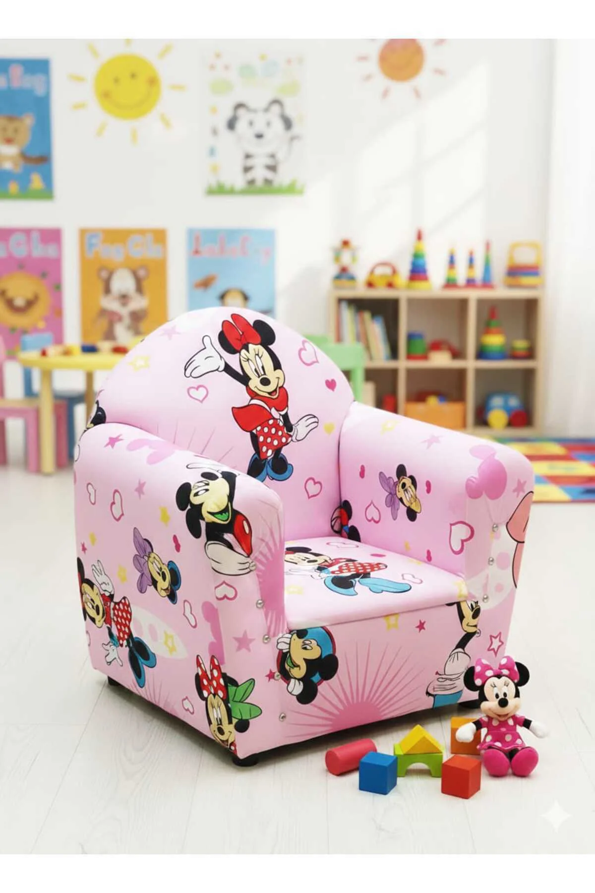 Mickey Mouse Desenli Pembe Çocuk Koltuğu