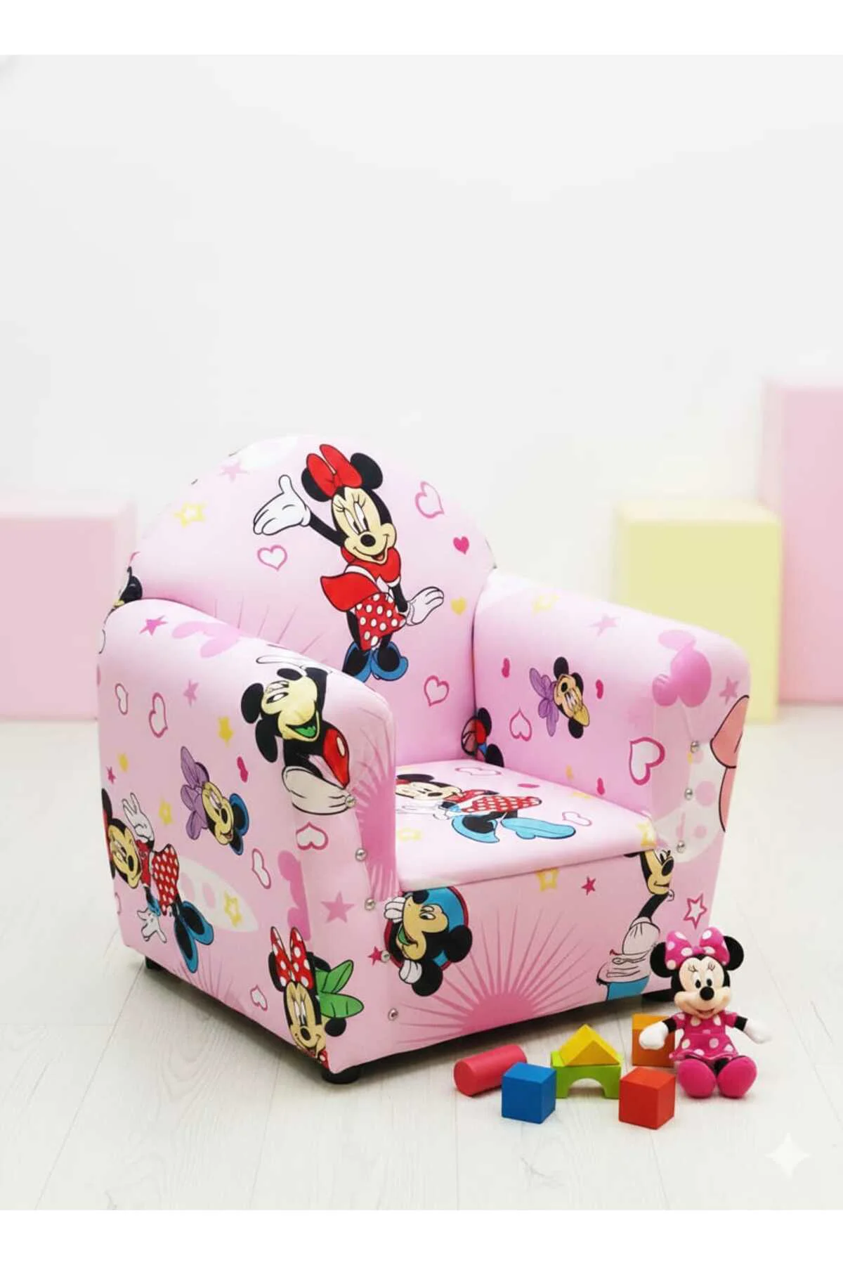 Mickey Mouse Desenli Pembe Çocuk Koltuğu