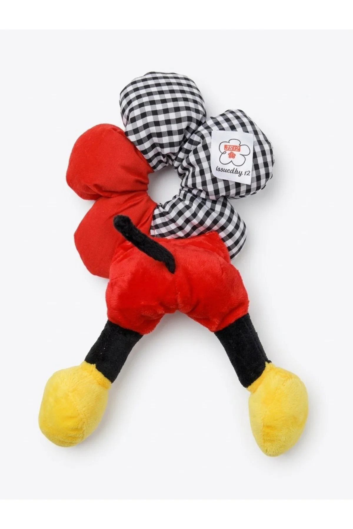 Mickey Mouse Figürlü Lastik Toka Ekose Detaylı Kadın & Çocuk Saç Aksesuarı