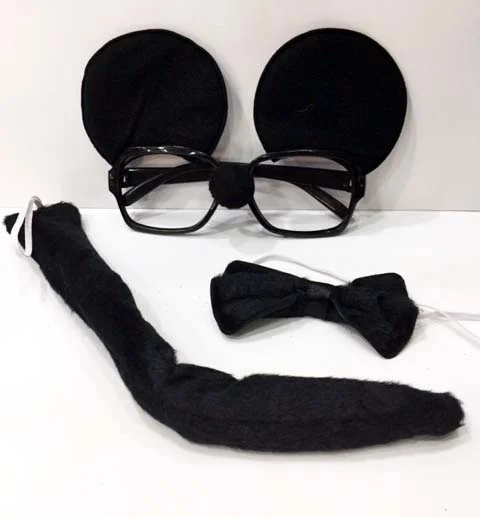 Mickey Mouse Gözlük Papyonu ve Kuyruk Seti - Çocuk Hediyelik Aksesuar