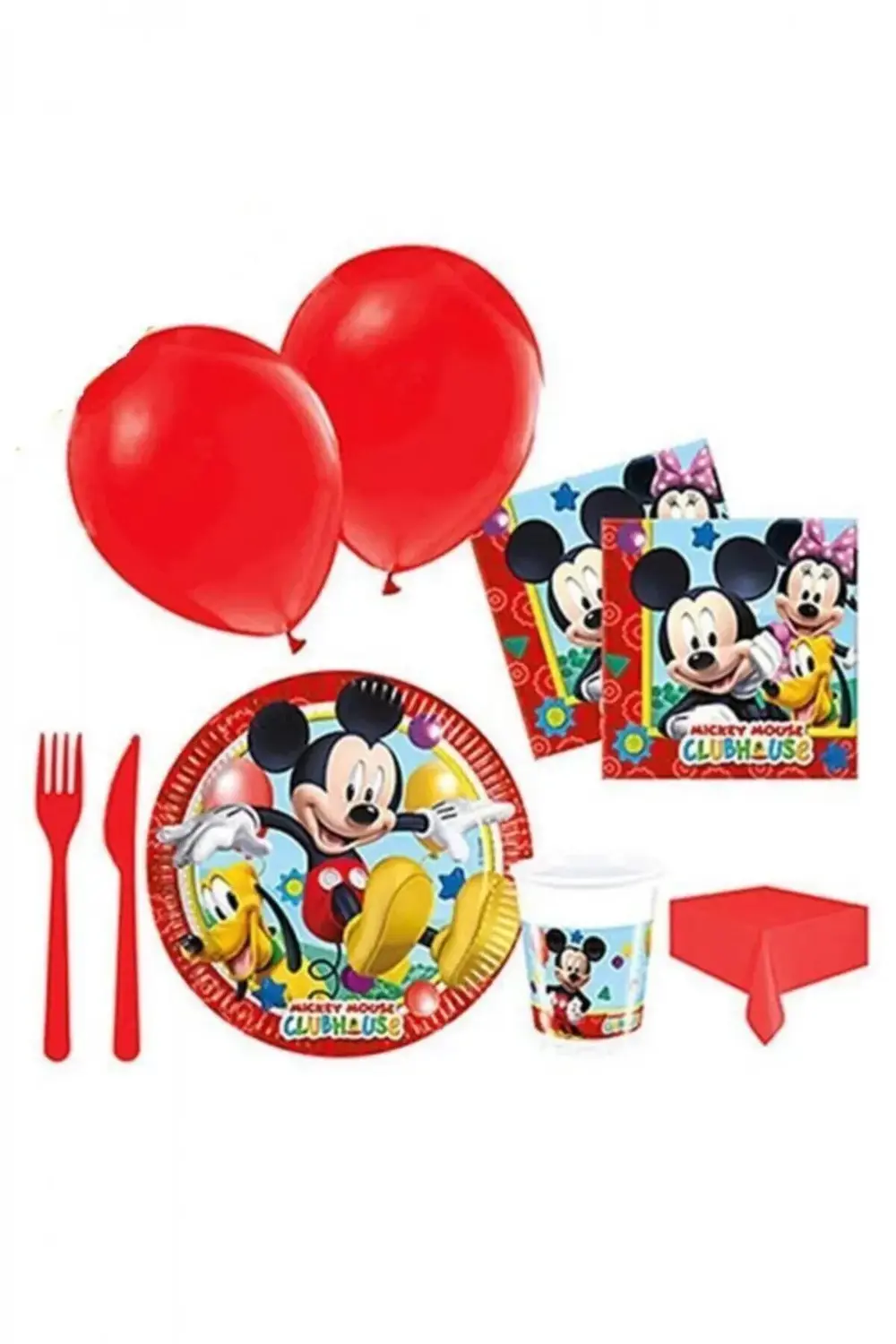 Parti Kırtasiye Mickey Mouse Lüks Doğum Günü Seti 16 Kişilik