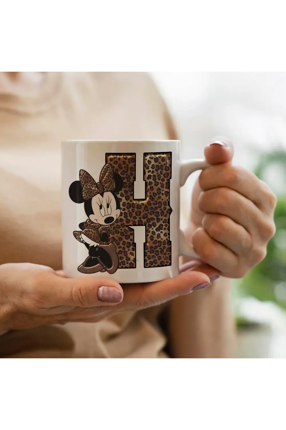 Mickey Mouse Minnie Temalı H harfli Kupa Bardak