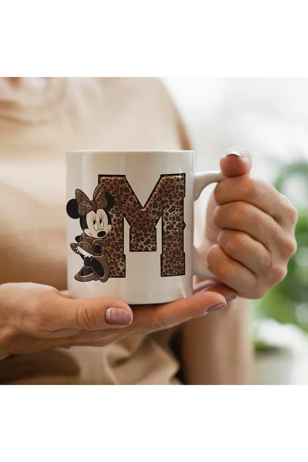 Mickey Mouse Minnie Temalı M harfli Kupa Bardak