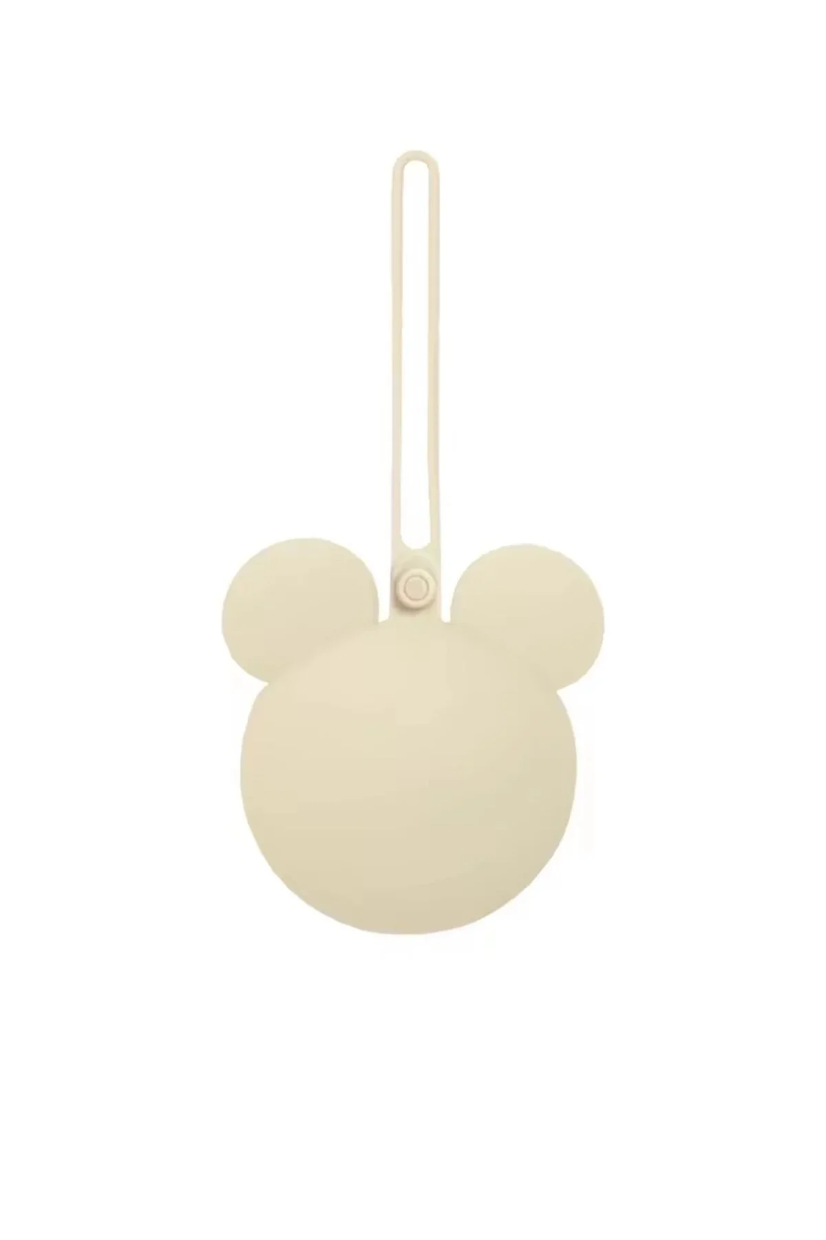 Mickey Mouse Silikon Emzik Kutusu - Emzik Saklama Kabı - Hijyenik ve Askılı Tasarım(Bej)