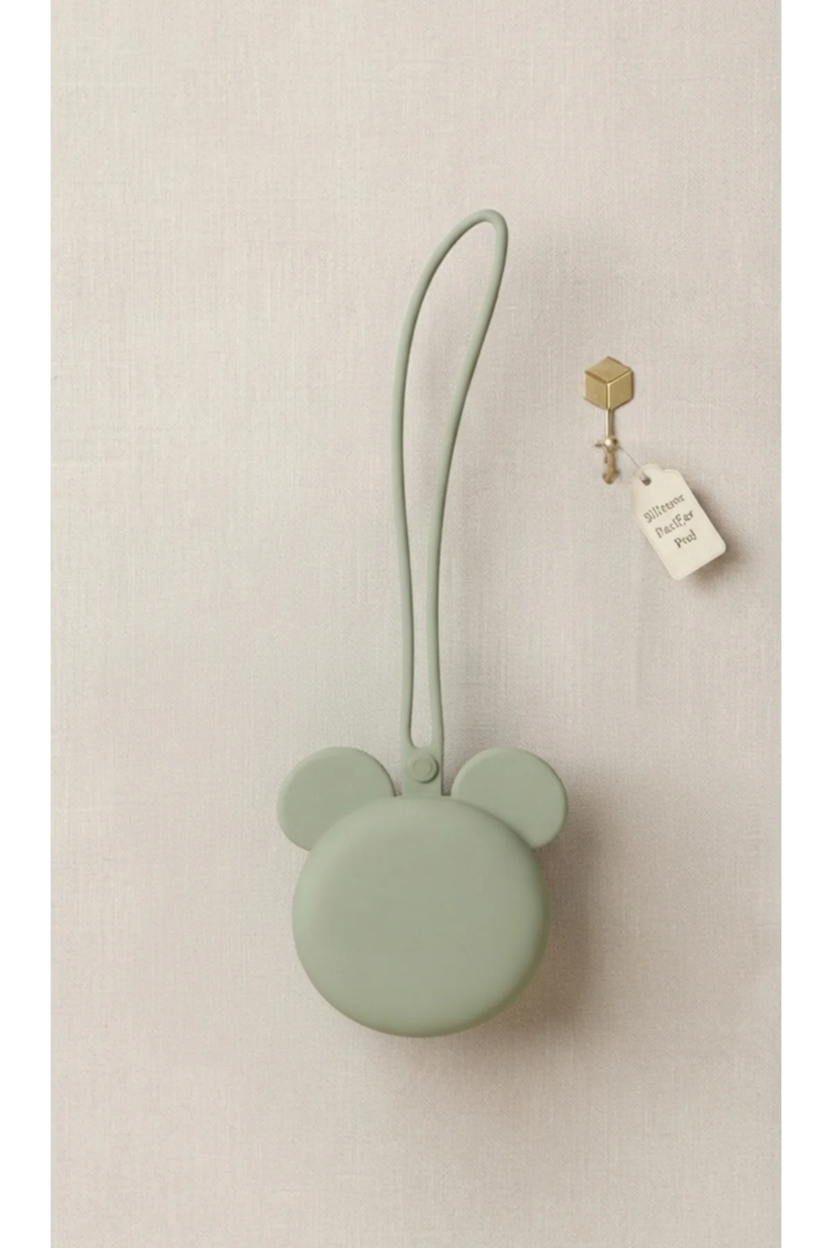 Mickey Mouse Silikon Emzik Kutusu - Emzik Saklama Kabı - Hijyenik ve Askılı Tasarım (Yeşil)