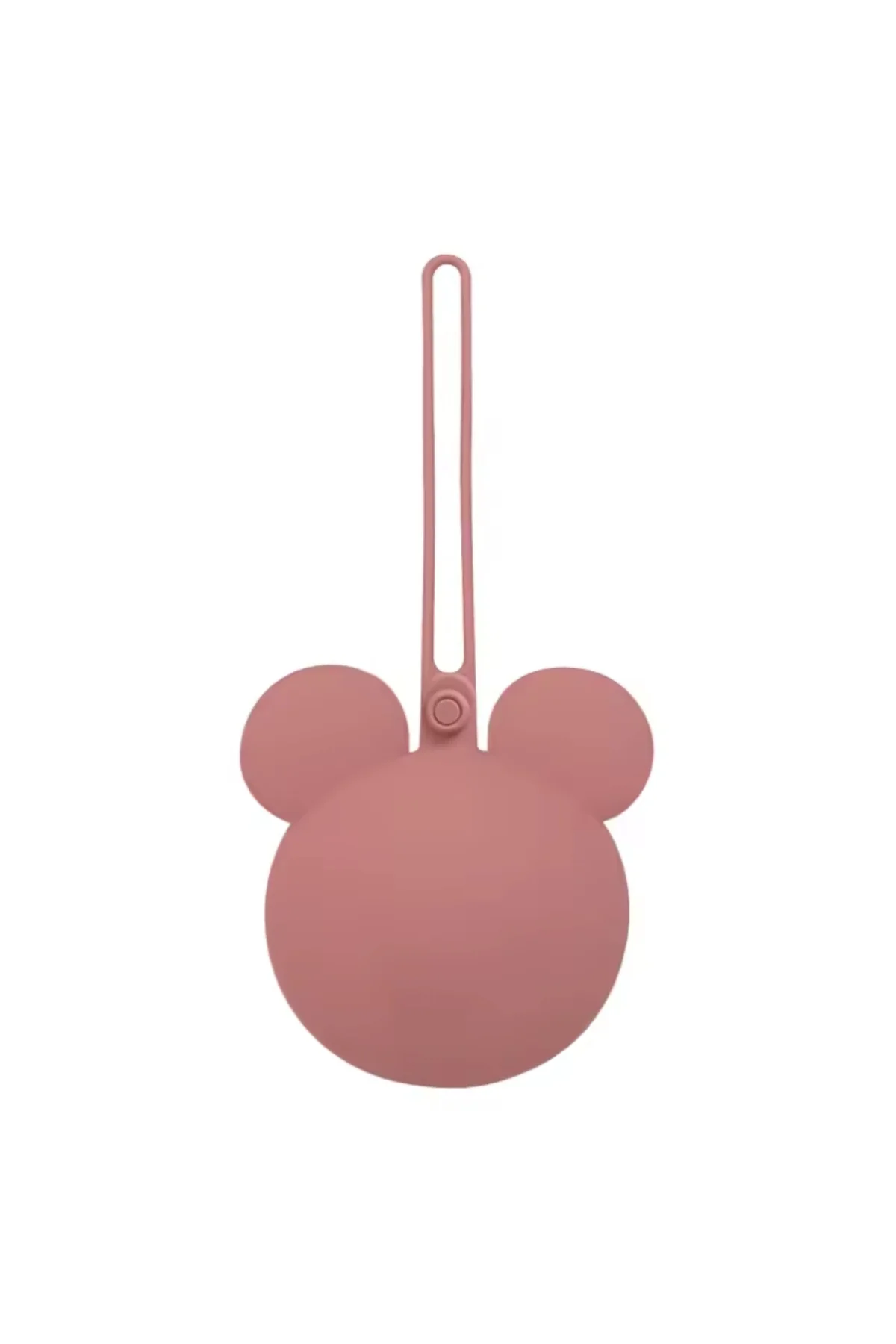 Mickey Mouse Silikon Emzik Kutusu - Emzik Saklama Kabı - Hijyenik ve Askılı Tasarım(Koyu Pembe)